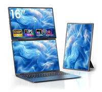 AOKER Estensore per schermo portatile da 16 pollici a 1200P FHD, monitor portatile da viaggio per laptop HDMI USB-C Plug & Play Supporto staccabile girevole a 360° regolabile in altezza per viaggio