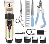 AOKEY - Tagliacapelli professionale per cani, a basso rumore, con 4 pettini + accessori professionali ricaricabili