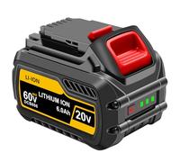 Aokicase Batteria di ricambio per Dewalt 20V/60V, compatibile con DCB200/DCB203/DCB204/DCB205/DCB206/DCB209/DCB180/DCB182/DCB183/DCB184/DCB185/DCB606/DCB609 (60000mah, 1 confezione, nero