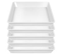 AOKID Sottovaso per piante, 22,9 cm, confezione da 5 piattini quadrati per piante, in plastica, spessi, resistenti, robusti, per interni ed esterni, colore bianco, 30,5 cm