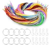 AOKITO 200 Pezzi Scooby Doo Fili, Filo per Braccialetti, Fili Scubidu con Portachiavi e Gancio, per Creare Braccialetti, Collane, Portachiavi (20 Colori), 1.8mm, BZS-200CS