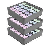 AOKITO Organizer per Cassetti a 24 Celle, Scatole per Calzini e Biancheria Intima, Scatole Pieghevoli, per Conservare Sciarpe, Cravatte, Cinture e Altri Accessori (Set di 3, Grigio)