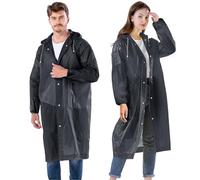 AOKITO Poncho Antipioggia per Donna e Uomo - Impermeabile Riutilizzabile Impermeabile, Mantella Antipioggia in Materiale EVA Traspirante per Escursionismo, Ciclismo, Campeggio e Viaggi (Nero)