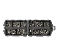 Aokiviga - Confezione da 100 pezzi da pesca con bottoni a pressione di sicurezza, con clip di connettore per attrezzatura da pesca in scatola di dimensioni 6 8 10 12 14 stile A