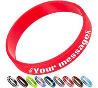 Aokizkdzsw Braccialetti Personalizzabili Bambini Gomma,Braccialetto Personalizzati Bulk in Silicone Incisi per Eventi e Feste,Marketing e Sensibilizzazione,Regali per Coppie Uomini e Donne