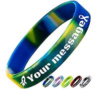 Aokizkdzsw Braccialetti Personalizzabili Bambini Gomma,Braccialetto Personalizzati Bulk in Silicone Incisi per Eventi e Feste,Marketing e Sensibilizzazione,Regali per Coppie Uomini e Donne