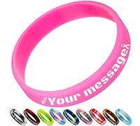 Aokizkdzsw Braccialetti Personalizzabili Bambini Gomma,Braccialetto Personalizzati Bulk in Silicone Incisi per Eventi e Feste,Marketing e Sensibilizzazione,Regali per Coppie Uomini e Donne