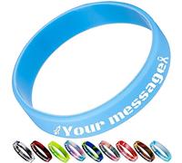 Aokizkdzsw Braccialetti Personalizzabili Bambini Gomma,Braccialetto Personalizzati Bulk in Silicone Incisi per Eventi e Feste,Marketing e Sensibilizzazione,Regali per Coppie Uomini e Donne