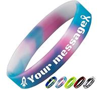Aokizkdzsw Braccialetti Personalizzabili Bambini Gomma,Braccialetto Personalizzati Bulk in Silicone Incisi per Eventi e Feste,Marketing e Sensibilizzazione,Regali per Coppie Uomini e Donne