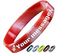 Aokizkdzsw Braccialetti Personalizzabili Bambini Gomma,Braccialetto Personalizzati Bulk in Silicone Incisi per Eventi e Feste,Marketing e Sensibilizzazione,Regali per Coppie Uomini e Donne