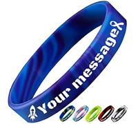 Aokizkdzsw Braccialetti Personalizzabili Bambini Gomma,Braccialetto Personalizzati Bulk in Silicone Incisi per Eventi e Feste,Marketing e Sensibilizzazione,Regali per Coppie Uomini e Donne