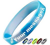 Aokizkdzsw Bracciali in silicone personalizzati Azuresun, braccialetti in gomma ispiratori personalizzati per matrimoni, eventi ed eventi sportivi per campagne di consapevolezza del pubblico e