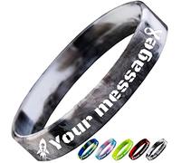 Aokizkdzsw Bracciali in silicone personalizzati Azuresun, braccialetti in gomma ispiratori personalizzati per matrimoni, eventi ed eventi sportivi per campagne di consapevolezza del pubblico e