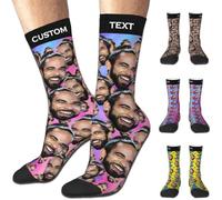 Aokizkdzsw Calzini Personalizzati con Foto, Personalizzate Calzini Uomo Idee Regalo Calzini Divertenti per le Degli di Natale