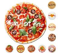 Aokizkdzsw Coperta rotonda divertente personalizzata per pizza con nome e testo, coperta personalizzata per alimenti, coperta morbida personalizzata per adulti e bambini o adolescenti