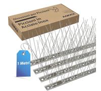 AOKKR Dissuasori per Piccioni, 1 Metri Scaccia Piccioni in Acciaio Inox 304, Spuntoni Anti Uccelli 4 Pezzi 25cm con Viti e Fascette, Dissuasore Ad Aghi per Tetto Recinzione Balcone Grondaie