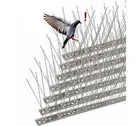 AOKKR Dissuasori per Piccioni, 6.6 Metri Scaccia Piccioni in Acciaio Inox 304, Spuntoni Anti Uccelli 20 Pezzi 33cm con Viti e Fascette, Dissuasore Ad Aghi per Tetto Recinzione Balcone Grondaie
