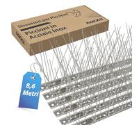 AOKKR Dissuasori per Piccioni, 8.6 Metri Scaccia Piccioni in Acciaio Inox 304, Spuntoni Anti Uccelli 26 Pezzi 33cm con Fascette, Dissuasore Ad Aghi per Tetto Recinzione Balcone Grondaie Fotovoltaico
