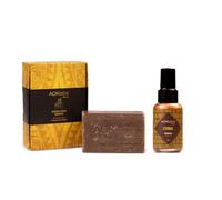 AOKlabs Pack Skin Glow - Sapone oro nero + olio secco Maisha | Pulizia profonda, pelle luminosa e nutrita | Regula sebo, combatte acne, idrata viso, corpo e capelli | Routine completa Glow