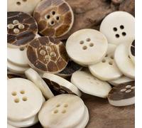 AOKODA 6 Pezzi di Bottoni in Osso Bianco Naturale Forniture per Cucire Pesanti Fai da Te Pulsante Abito di Design di Lusso in Marmo con Trama Irregolare Originale