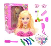 Aoksily 16 Piece Testa Bambola da Truccare e Pettinare,Testa da Truccare e Pettinare for Children from 7 Years