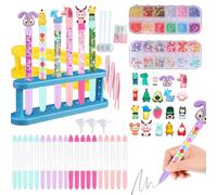 Aoksily 20 Pezzi Laboratorio Delle Penne Clementoni con 60+ Accessori, Crea Penne Clementoni Creativi per Bambini, Giochi & Regalo Bambina 5 6 7 8 9 10 Anni matite