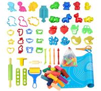 Aoksily 61 Pezzi Pasta da Modellare per Plastilina,Formine Dido,Pongo per Bambini Formine Adatto a Bambini di 2, 3, 4 e 5 Anni,Set Accessori per Pasta modellabile