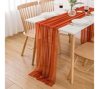 AOKSUNOVA - Runner da tavolo in chiffon per matrimoni, 4 m x 75 cm, colore: terracotta