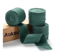 AOKSUNOVA verde scuro Nastro regalo largo 3,8 cm Nastro in tessuto di cotone con frange