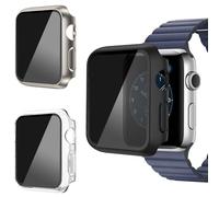 AOKUTDA Confezione da 3 custodie per Apple Watch Series 3/2/1 da 38 mm, con pellicola protettiva in vetro temperato ad alta definizione, antigraffio, cover antiurto in policarbonato rigido per