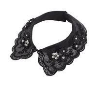 AOKWAWALIY 1 collare per camicia, colletto falso, camicetta retrò, colletto falso, camicetta, colletto artificiale, ricamo, colletto finto in chiffon, da donna, rimovibile