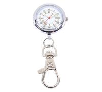 AOKWAWALIY 1 Pc Tavolo Dell'infermiere Ciondolo Da Uomo Ciondolo Orologio Portachiavi Tascabile Orologio Da Appendere Con Clip Silver Materiale Dello Specchio: Normale Specchio Di