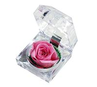 AOKWAWALIY 1 Pz Rose Rosa Di Seta Rossa Fiore a Cupola Di Di Fiori Di Rosa Fiore Eterno Rosa Arredamento Di San Rosa Nel Globo Dacqua Fiore Verde Affascinante Proposta