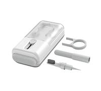 AOKWAWALIY 1 set di pulizia per cuffie multifunzione per la pulizia della tastiera del computer Cuffie wireless per computer Penna di pulizia multiuso Estrattore per tasti Panno di pulizia ABS Bianco