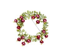 AOKWAWALIY 1 spilla in stile ramo di mirtillo rosso, spilla naturale a forma di foglia, accessorio vintage, spilla da donna per collare, spilla per petto, gioiello a forma di foglia, spilla con perle