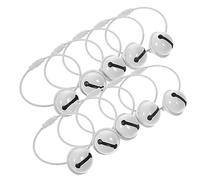 AOKWAWALIY 10 portachiavi a forma di campana, in filo colorato, portachiavi con ciondolo a campana, mini portachiavi in acciaio inox bianco, bianco, 6.5X5X2CM