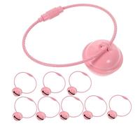 AOKWAWALIY 10 portachiavi a forma di campana, in filo colorato, portachiavi con ciondolo a campana, mini portachiavi in acciaio inox bianco, Colore: rosa., 6.5X5X2CM