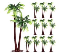 AOKWAWALIY 15 Pezzi Mini Di Cocco Artificiali in Plastica Per Decorazioni Micro Paesaggio Alberi Finti Dettagliati Ideali Per Giardino Fai-Da-Te E Terrari