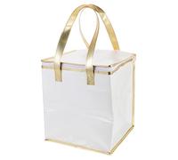 AOKWAWALIY 1pc Isolamento Trasporto Alimentare Tote Campeggio Alimento Isolato Congelatore Cooler Torta Zaino Portatile Pizza Storage Pouch Fresh Miss Alluminio Piccolo Bianco, bianco, 40X35X35CM,