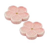 AOKWAWALIY 2 bastoncini di incenso in ceramica a forma di ciliegio, porta bastoncini di incenso, decorazione da tavolo, bruciatore di incenso rosa fiori di ciliegio in ceramica da scrivania