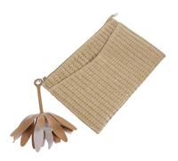 AOKWAWALIY 2 pezzi imitazione paglia pochette da donna borsa di paglia borsa da donna borse di paglia borsa borsa di immagazzinaggio estate spiaggia paglia borsa, beige., 25.00X15.00X1.00CM