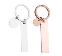 AOKWAWALIY 2 portachiavi rettangolari tagli di stanchezza, schede, etichette per timbri incisibili, etichette vuote rettangolari, etichette vuote per timbri in acciaio inox, come mostrato