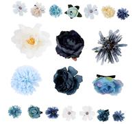 AOKWAWALIY 20pcs sposa matrimonio copricapo fermagli per capelli per ragazze coccodrillo fermagli per capelli estivi spiaggia fermagli per capelli sposa copricapo fiori artificiali bambino metallo