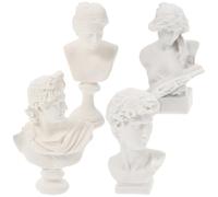 AOKWAWALIY 4 Pz Sculture Greche in Miniatura Mini Statuine Greche Busto Statua Figurina Decorazione Figurina Della Mitologia Greca Artigianato Antica Roma Bianca Resina Dea