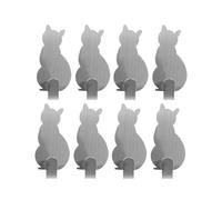 AOKWAWALIY 8 ganci autoadesivi per asciugamani per bambini, ganci adesivi resistenti, ganci adesivi da parete, ganci a forma di gatto, portachiavi per porta, portafoglio, adesivo da parete per