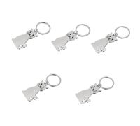 AOKWAWALIY Anahtarlık - 5 portachiavi con ciondolo a forma di animale, Argento X 5 pezzi, mediumx5pcs