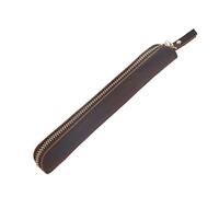 AOKWAWALIY Astuccio in pelle con chiusura lampo, mini astuccio, portatile, piccolo astuccio per penne, portapenne, astuccio vintage, come mostrato nell'immagine., 19*3cm, Cartella portadocumenti
