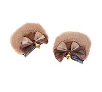 AOKWAWALIY Bear Ears Hair Clips Adorable Kawaii Hair Accessories for Cosplay Halloween Festivals Cute Bow Decorated Hairpins