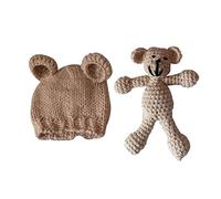 AOKWAWALIY cappelli per neonate cappello per bambola appena nata abito cappello lavorato a maglia per bambini cappello da fotografia per bambini Manuale impostare neonato