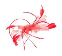 AOKWAWALIY Fascinatori Per Donne Fascia Per Tea Party Kentuck Y Derb Y Cappelli Cocktail Mesh Copricapo Fermaglio Per Per Matrimonio Rosso